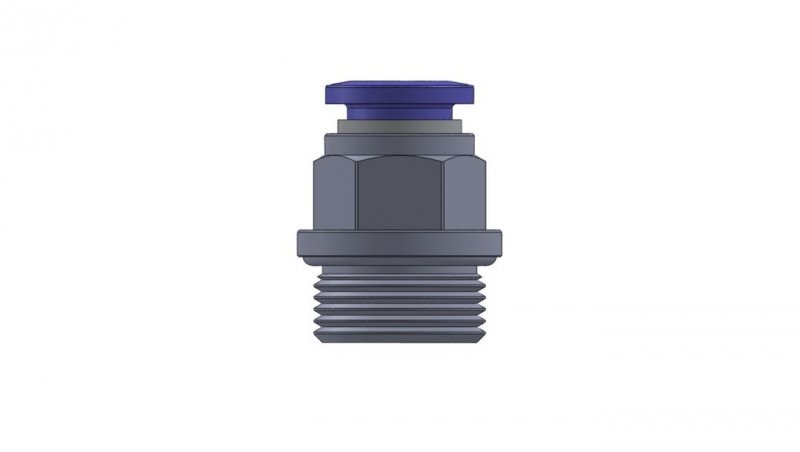 Złączka wtykowa prosta mosiężna niklowana do węża 10, M20X1,5z, 122.M20X1,5-10