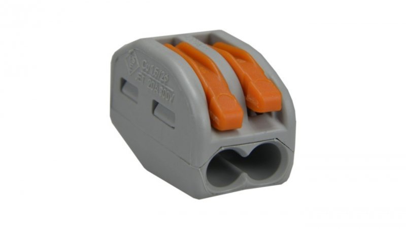 Szybkozłączka 2x 0,08-4,0mm2 uniwersalna (na drut / na linkę) 400V/32A ORYGINALNA woreczek 10szt. 222-412