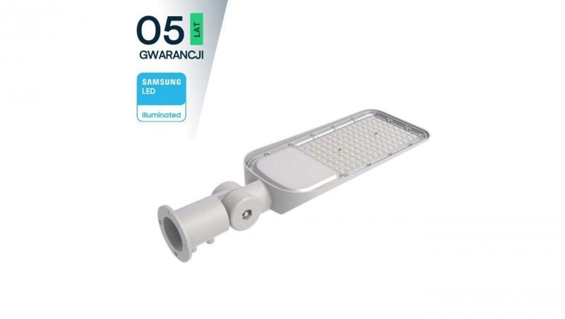 Oprawa Uliczna LED z regulowanym uchwytem 30W 3000lm 6500K Diody SAMSUNG IP65 Szara 5 Lat Gwarancji 20423