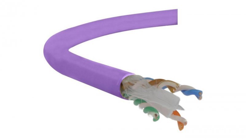 Kabel UTP kat.6 U/UTP 4x2x0,57 B2ca fioletowy LSOH Alantec /500m/