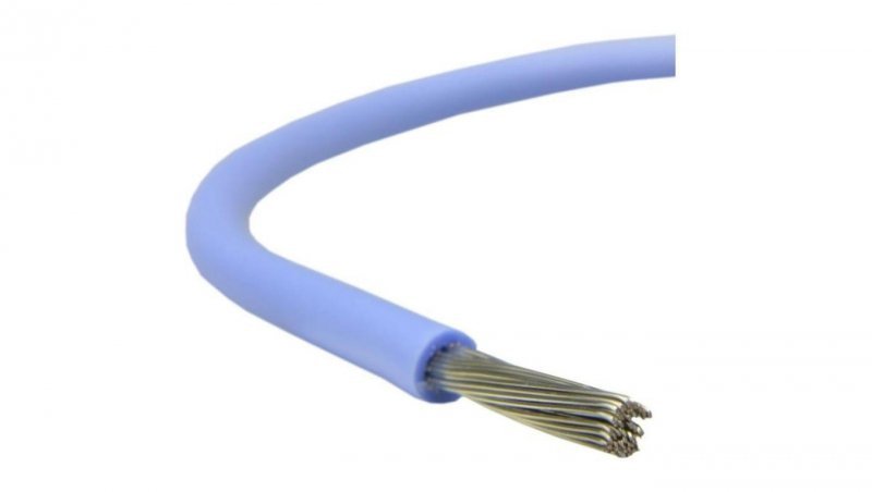 Kabel silikonowy SIF 180C 300/500V 1,5 ciepłoodporny LSOH niebieski linka BSG /100m/