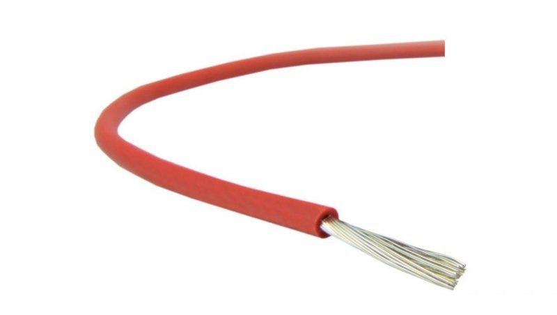 Kabel silikonowy SIF 180C 300/500V 10 ciepłoodporny LSOH czerwony linka BSG /100m/