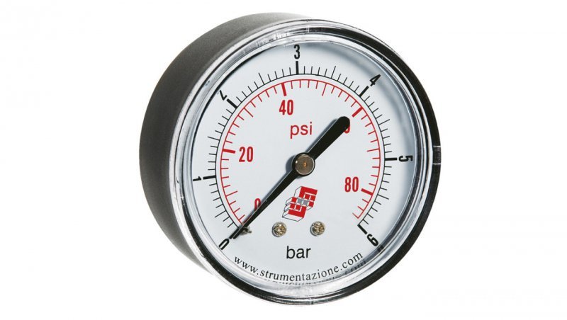 Manometr standardowy z przyłączem tylnym, śr. 50mm, 0-4bar, G1/8, M50A.PL004G18