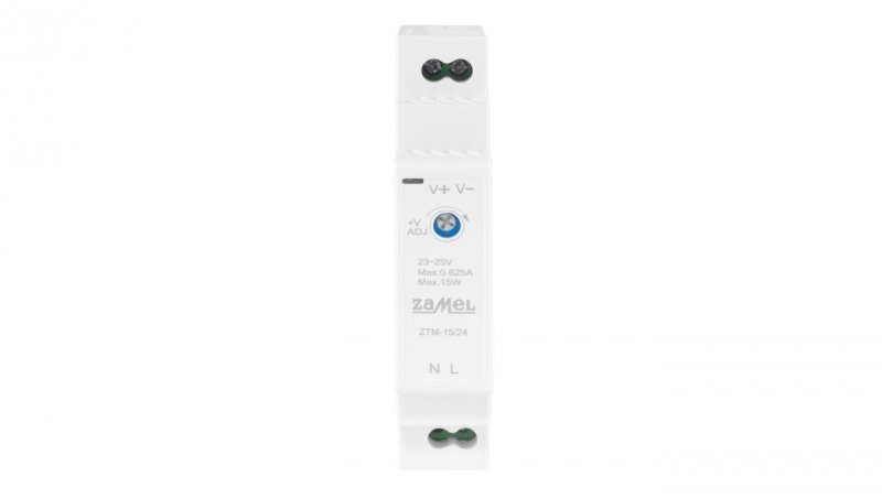 Zasilacz impulsowy montowany na szynie TH-35 (DIN) , 15W, 24V DC typ: ZTM-15/24 EXT10000280