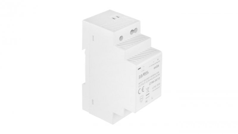Zasilacz impulsowy montowany na szynie TH-35 (DIN) , 30W, 12V DC typ: ZTM-30/12 EXT10000281