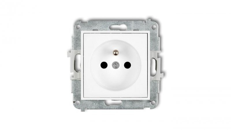 MINI Mechanizm gniazda pojedynczego z uziemieniem 2P+Z (przesłony torów prądowych) biały mat 25MGP-1zp