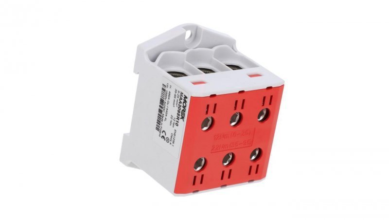 Złączka OTL95-3 kolor czerwony 3xAl/Cu 6-95mm2 1000V Zacisk uniwersalny