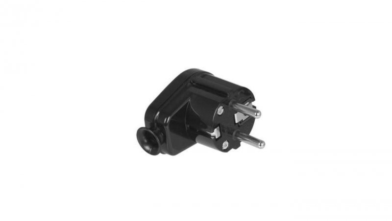Wtyczka kątowa rozbieralna Uni-Schuko , 2p+Z Schuko , 16A , 250V WT-16U czarny VAYOX