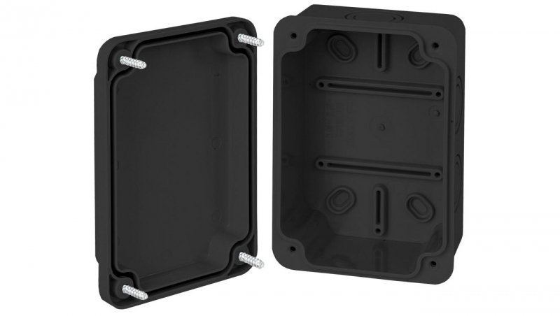 PUSZKA HERMETYCZNA NATYNKOWA CZARNA ABS 120X80X55 CZPI.120X80X55
