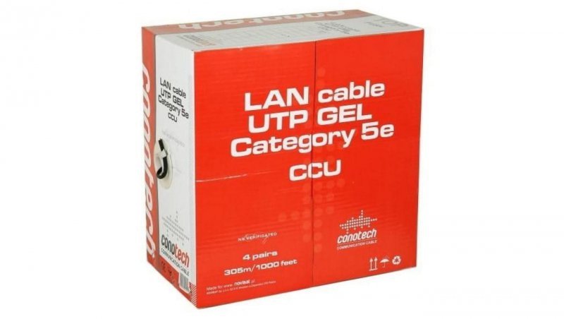 Kabel teleinformatyczny skrętka UTP CU CAT 5E + ŻEL /305m