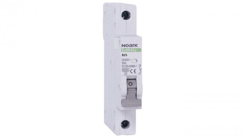Wyłącznik nadprądowy S bezpiecznik 1-fazowy B25 (B 25A) 1-biegunowy 1P (230/400V AC) 0,75 modułu SLIM NOARK