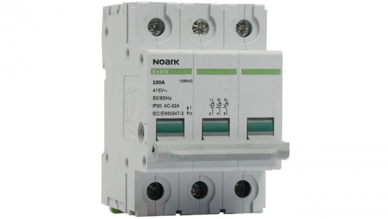 Rozłącznik izolacyjny 100A 3-biegunowy 3P (400V AC) 3-modułowy NOARK