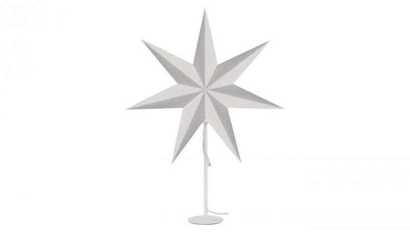Dekoracje - świecznik biały, papierowa gwiazda biała, 67x45 cm, na żarówkę E14, IP20 DCAZ06