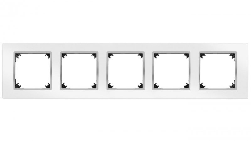 VESTRA ramka pięciokrotna IP20 biały/chrom 3875-26