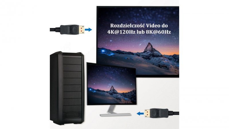 Kabel DisplayPort na DisplayPort 1.4 8K 60Hz M/M ICOC DSP-A14-050NT /5m/