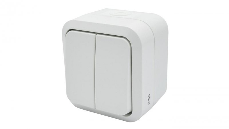 Łącznik świecznikowy podwójny natynkowy Aqua Pro IP55 biały 60223