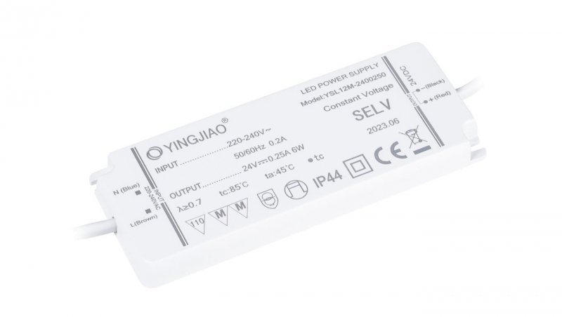 Zasilacz stałonapięciowy LED Yingjiao YSL12M 24V 0,25A 6W