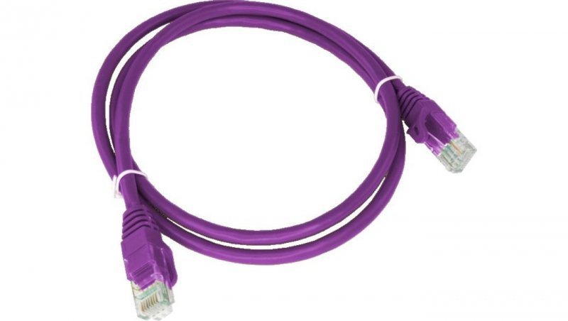 Patchcord U/UTP kat.6A kabel sieciowy LAN 2x RJ45 linka LSOH fioletowy 2m Alantec