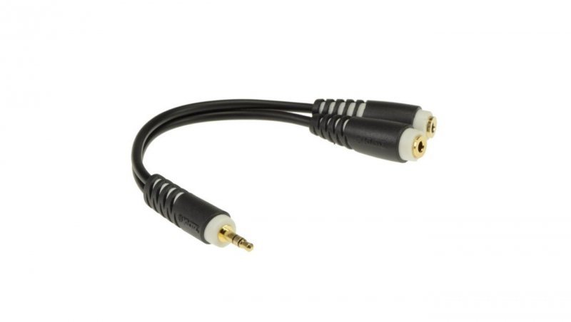 KLOTZ JR17 Przejście Adapter AUX mini Jack 3,5mm Stereo (wtyk) / 2x mini Jack 3,5mm Stereo (gniazdo) na kablu