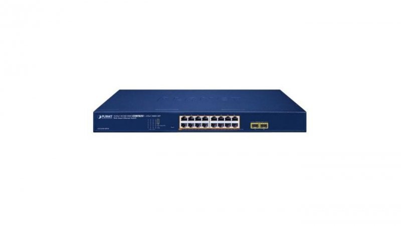 Switch 16xPoE 2xSFP GS-2210-16P2S PLANET 16-portowy przełącznik 10/100/1000T 802.3at PoE + 2-portowy 1000-SFP Web Smart Ethernet