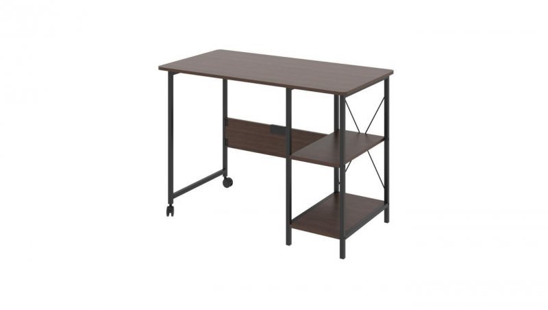 Biurko składane loftowe Maclean, wymiary: 107x45x75cm, max - 150 kg, z blatem, kolor ciemny orzech, MC-411 B