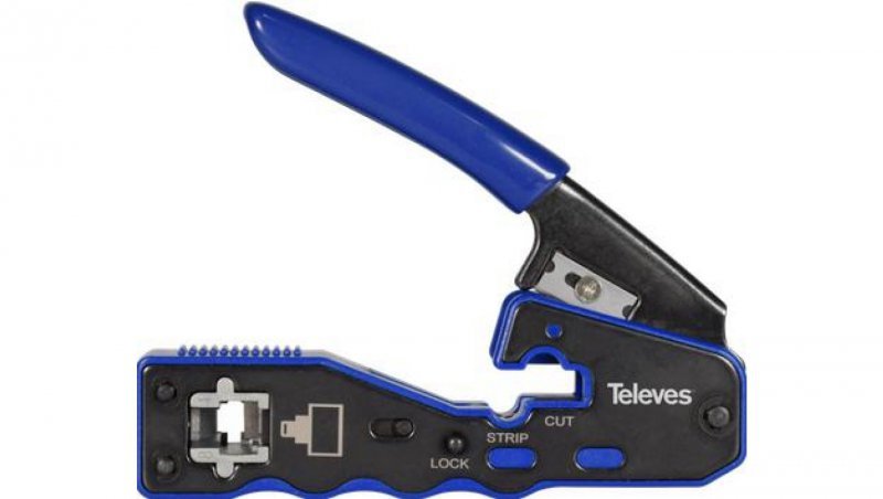Zaciskarka do złączy RJ45 z automatycznym cięciem Televes 209802