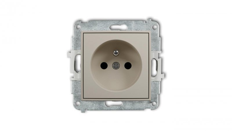 MINI Mechanizm gniazda pojedynczego z uziemieniem 2P+Z (przesłony torów prądowych) taupe 60MGP-1zp