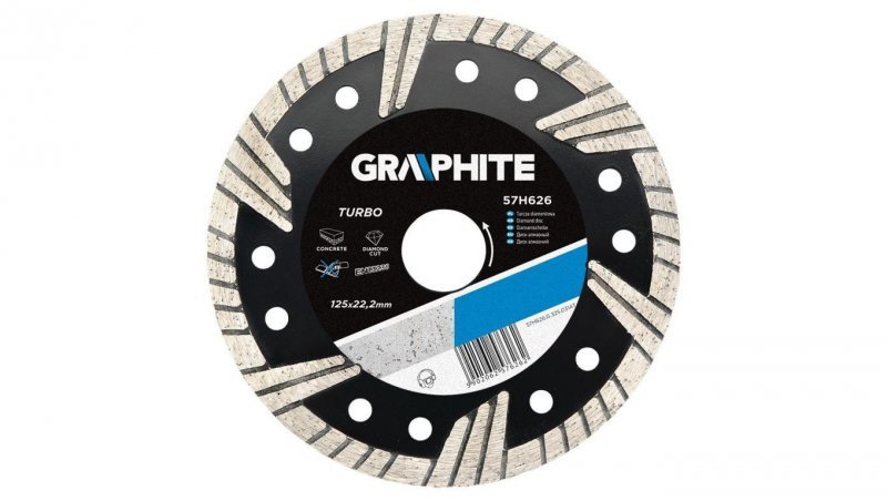 Tarcza diamentowa 125x2.6x22.2 mm turbo GRAPHITE