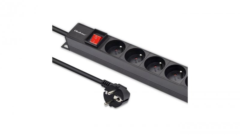 Qoltec Aluminiowa Listwa zasilająca PDU do RACK 16A 16 x FRENCH Pionowa 1.8m