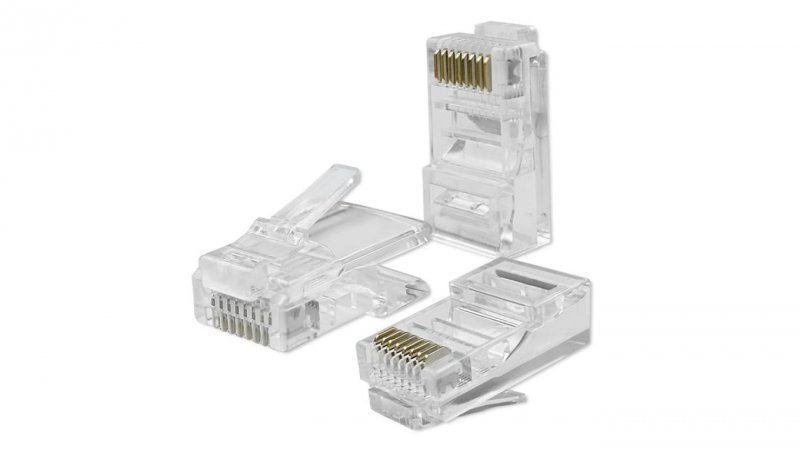 Qoltec Wtyk przelotowy złącze RJ45 CAT5e UTP Pass Through Pozłacane styki 10 sztuk