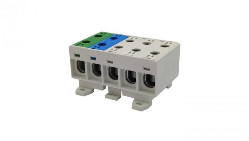 Złączka szynowa uniwersalna ETB 50/1x5 (L1,L2,L3,N,PE) Al/Cu elektryczna śrubowa 10 otworów do kabli Elektro Becov