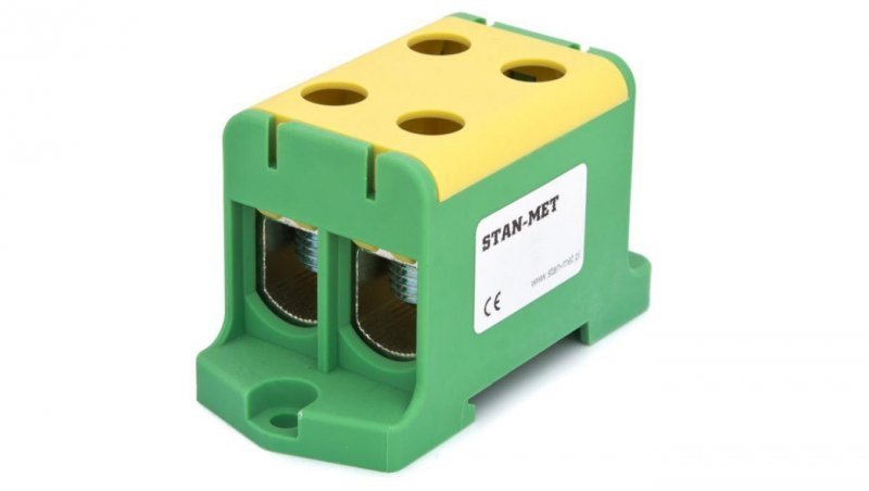 Złączka szynowa gwintowa al/cu 2x240mm2 zielono-żółta WLZ-35P/2x240Z