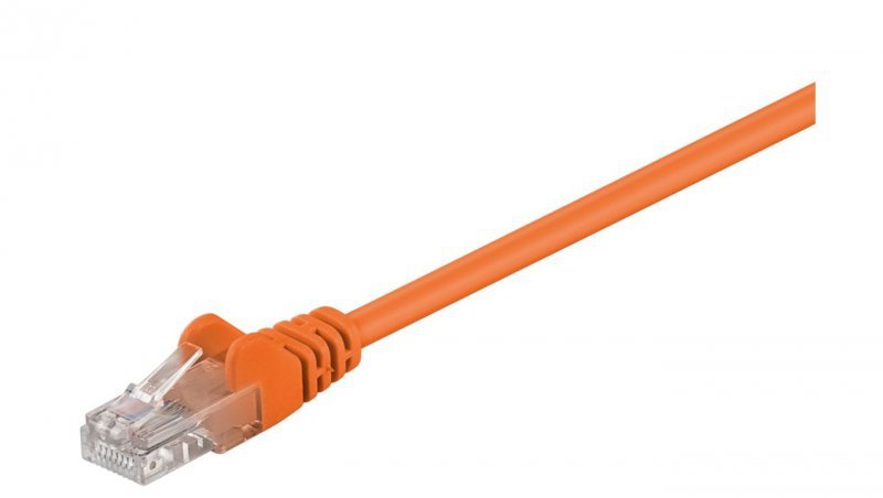 CAT 5e Kabel łączący, U/UTP, Pomarańczowy - Długość kabla 1 m