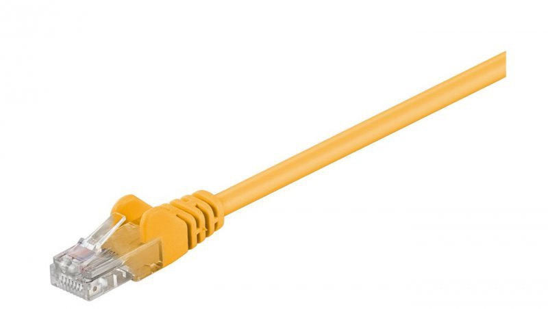 CAT 5e Kabel łączący, U/UTP, Żółty - Długość kabla 15 m