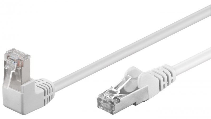 CAT 5eKabel łączący 1x 90 pod kątem,F/UTP, biały - Długość kabla 3 m