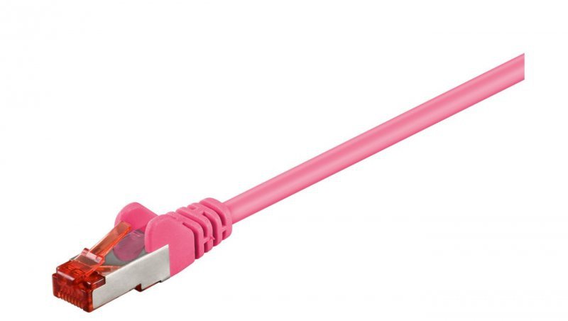 CAT 6 Kabel łączący, S/FTP (PiMF), Purpurowy - Długość kabla 1 m