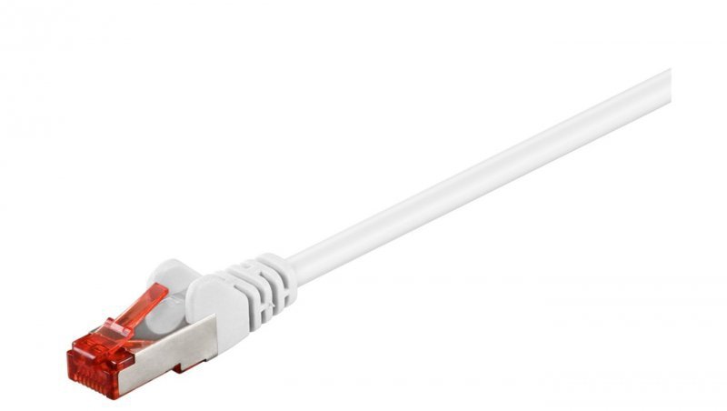 CAT 6 Kabel łączący, S/FTP (PiMF), biały - Długość kabla 0.5 m