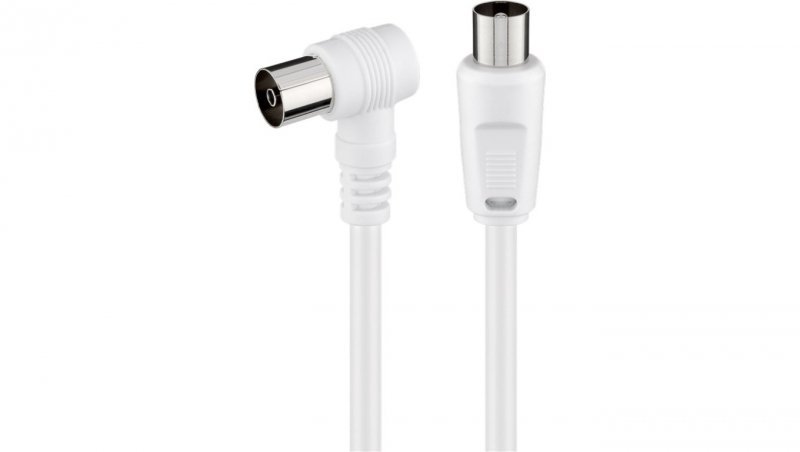 Kabel antenowy kątowy ( 70 dB), podwójne ekranowanie - Długość kabla 5 m