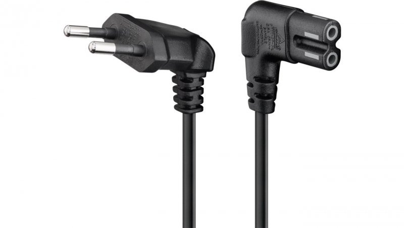 Kabel przyłączeniowy z wtyczką Euro, obustronnie kątowy, 1,5 m, czarny - Długość kabla 1.5 m