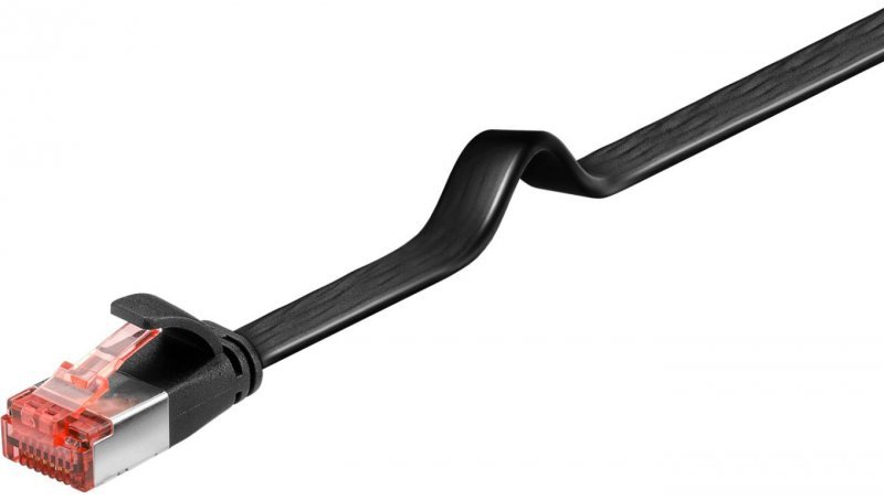 CAT 6 kabel krosowy płaski,U/FTP, czarny - Długość kabla 3 m