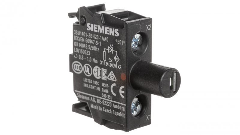 Oprawka z LED czerwona 24-230V AC/DC montaż do ścianki tylnej Sirius ACT 3SU1401-2BH20-1AA0