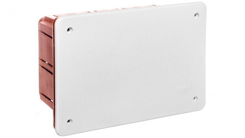 Puszka podtynkowa z pokrywą seria 350 152x100x70 czerwony-biały EC350C4