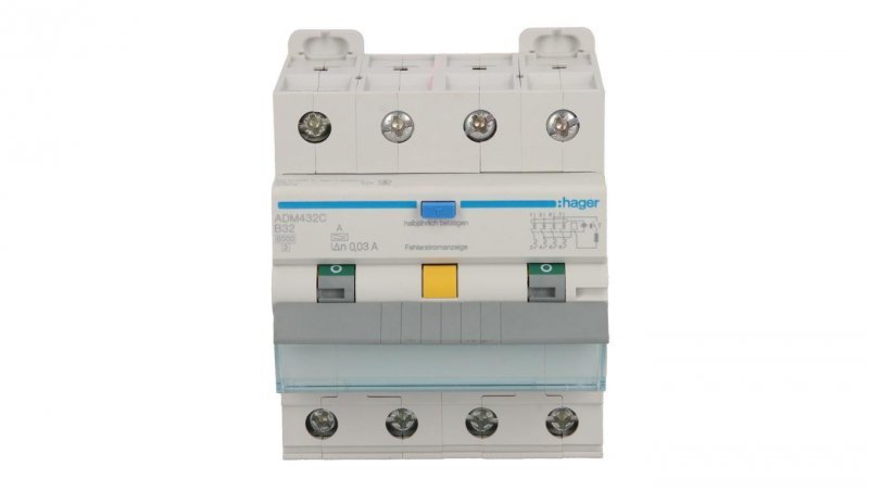 Wyłącznik różnicowonadprądowy 4P B 32A 0,03A Typ A 6kA RCBO ADM432C
