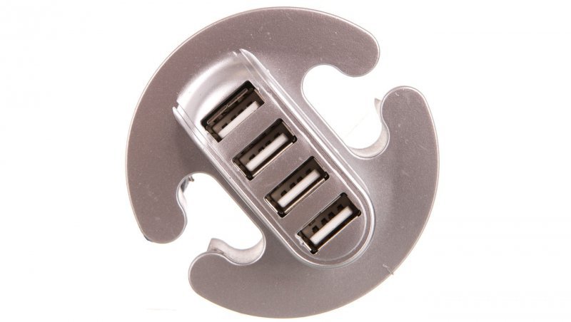 HUB USB 4 porty srebrny HB-USB-4X-80