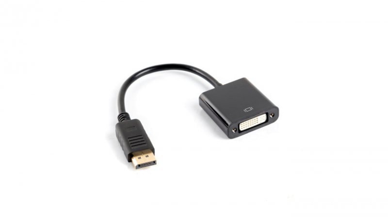 Adapter DisplayPort [M] &gt; DVI-D (24+5) [F], czarny 10cm AD-0007-BK