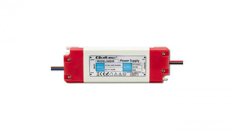 Qoltec Zasilacz impulsowy LED IP20 60W 12V 5A