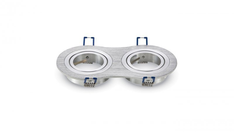 Oprawa punktowa Oczko 2xGU10 IP20 Okrągła Aluminiowa Szczotkowana 3602