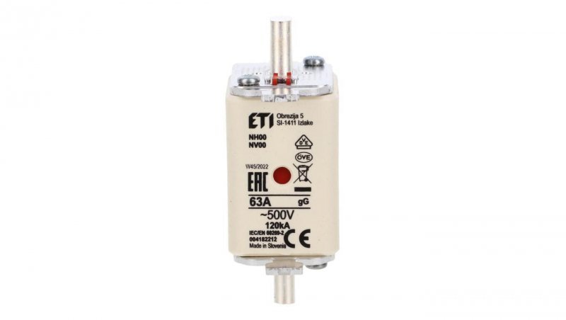 Wkładka bezpiecznikowa KOMBI NH00 gG 63A/500V 004182212 /3szt./