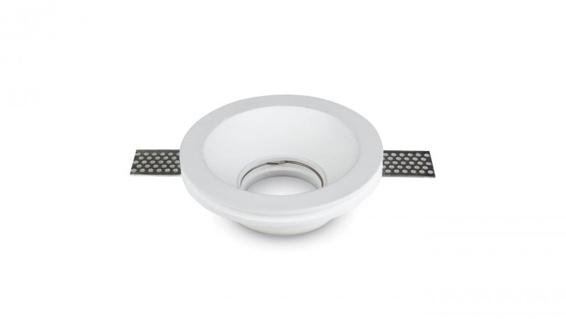 Oprawa Oczko VT-776 GU10 Okrągła Biała Gips 120mm x 40mm 3640