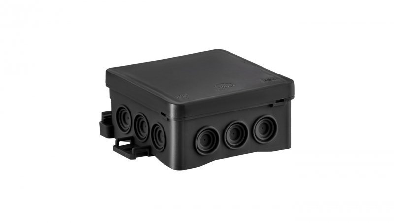 Puszka naścienna 85x40x85mm z dławnicą zintegrowaną samozatrzaskowa seria FASTBOX czarna IP54 NS6 35346107